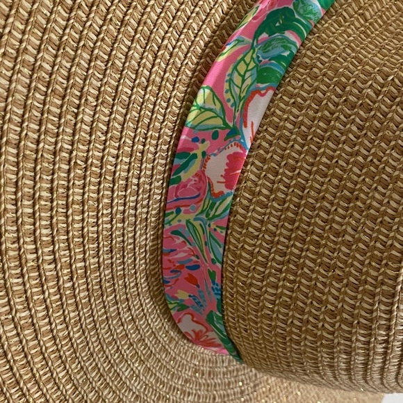 NWT Lilly Pulitzer GWP Straw Sun Hat Journey to the Jungle - Picture 3 of 7